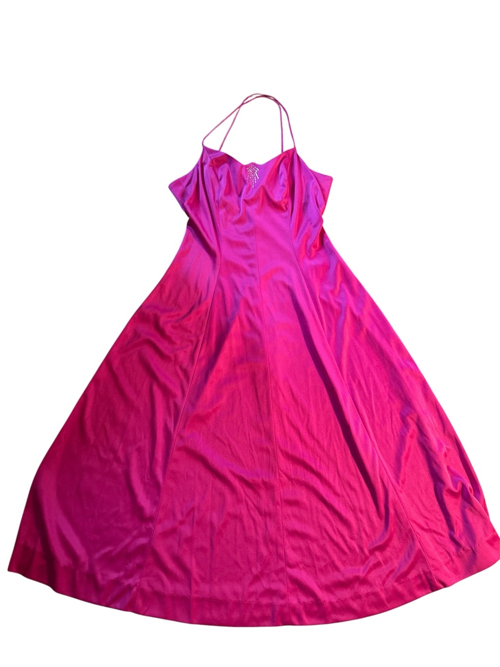 Vintage Mr. Simon Bright Fuchsia Dress with Spaghetti Straps size 10 Union made